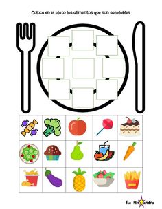 an activity sheet for children to learn how to eat