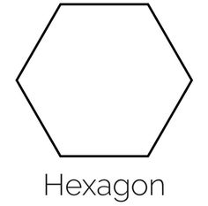 the hexagon symbol is shown in black and white, with the word hexagon below it