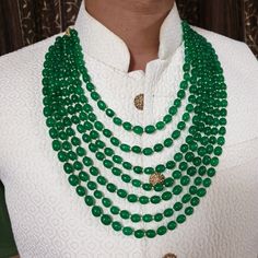 Green Stone Groom Jewelry, Indian Wedding Jewelry, Long Groom Necklace, Dulha Necklace, Pakistani Groom Jewelry, Sabyasachi Groom Jewelry 7 Layered Stone Beads Necklace An elegant stone beads necklace with the most stunning festoon. The perfect accessory for your occasion. This necklace is handcrafted with love Necklace Length: 24 inches Package: 1 Necklace Material: Stone beads Care: Store in an airtight plastic bag or box. Keep away from water, moist place & fragrance For Express shipping, the option is available in the drop-down menu at checkout. If you need any help regarding placing an order or express shipping, feel free to message us DISCLAIMER: This product is made to order. Product color may slightly vary due to photographic lighting sources or your monitor setting Thank you for v Green Mala Beads For Wedding, Green Round Beads Mala For Wedding, Sabyasachi Groom, Green Groom, Groom Jewelry, Jewelry Indian Wedding, Stone Beads Necklace, Groom Sherwani, Antique Accessories