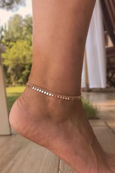 Gold Ankle Chain, Ankle Bracelets Boho, Coin Anklet, Rose Gold Anklet, قلادات متدلية, Anklet Designs, Ankle Jewelry, Bracelet Rose Gold, Anklets Boho