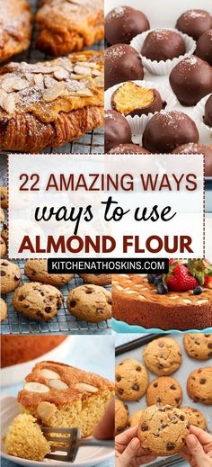 Discover a collection of gluten free almond flour dessert recipes like cookies, cakes, no bake treats or chocolate chip cookies, that are easy and perfect for Fall baking or holidays like Thanksgiving or Christmas. If you are wondering what to do with almond flour, then these sweet baking recipes using almond flour are the answer. Get the easy recipes with almond flour at kitchenathoskins.com.