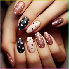 Nail Designs Polka Dot, Polka Dot Nail Art Designs, Polka Dot Nail Designs, Polka Dot Nail Art, Dot Nails, Yellow Nails Design, Easter Nail Designs, Dot Nail Art, Cute Nails For Fall