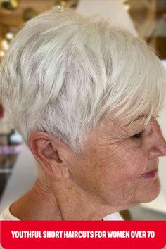 White Layered Pixie Cut for Ladies Over 70 Layered Pixie Cut, Layered Pixie