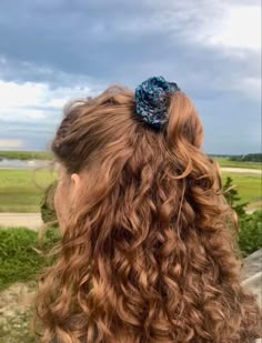 Floral Scrunchie, Modern Disney, Curly Hair Inspiration, Blue Birthday, Good Hair Day, Hair Inspo Color