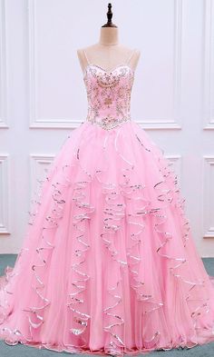 Beautiful Dresses Princesses, Blush Pink Wedding Dress, Wedding Dresses For Kids, Pretty Quinceanera Dresses, African Dresses For Kids, Pink Gown, Dress With Embroidery, Fairy Dresses