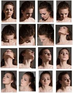 many different pictures of the same woman's face