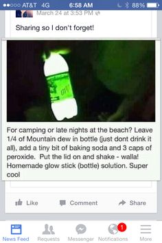 the bottle is glowing green and it looks like someone has found something in their house