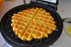 the waffles have been cooked and are ready to be eaten