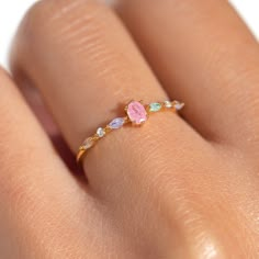 If you're looking for something to amp up the sparkle and glow, look no further. Our Pastel Sherbert Ring adds tiny pops of color to your #GCStack. It looks so cute worn alone or stacked with your favorite Girls Crew pieces! Peridot Engagement Rings Gold, Everyday Rings Gold, Colorful Gold Jewelry, Popular Jewelry Trends 2024, Promises Rings, Cute Piercing Ideas, Cute Gold Rings, Classy Jewelry Gold, Dainty Promise Rings