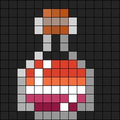 a pixellated image of a woman's face in orange, white and pink