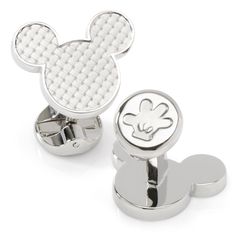 Mickey Mouse Silhouette Basket Weave Cufflinks Image 1 Mickey Mouse Silhouette, Mouse Silhouette, Mickey Head, Metal Baskets, Disney Men, Classic Disney, Basket Weave, Personalized Accessories, Small Accessories