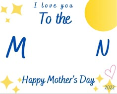 i love you to the moon and back happy mother's day card with stars