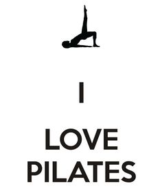 i love pilates poster in black and white with a woman doing a handstand