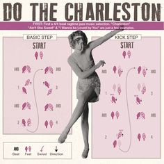 a poster with instructions on how to do the charleston step - by - step dance