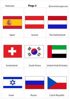 the flags of different countries are shown in this chart, which includes each country's flag