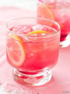 two glasses filled with watermelon and lemonade