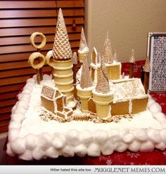 a cake made to look like a castle