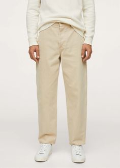 Jean Beige, Beige Jeans, Mango Man, Carpenter Jeans, Jeans Men, Khaki Pants, Mango