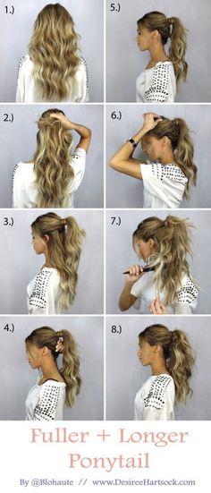 Pinterest: ••MichaelaNichelle•• Ponytail Tutorial, Hair Dos, Ponytail Hairstyles, Hair Videos, Diy Hairstyles, Easy Step, Pretty Hairstyles, Hair Hacks, Hair Looks