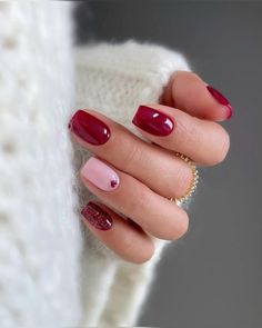 Burgundy Acrylic Nails, Kutek Disney, Milky Nails, October Nails, Nagel Tips, Christmas Gel Nails, Simple Gel Nails, Smink Inspiration, Burgundy Nails