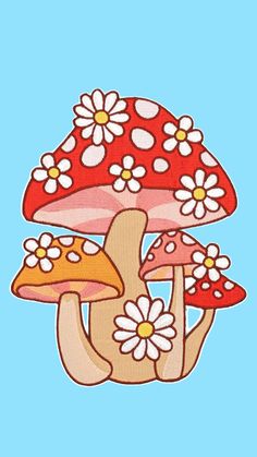 a mushroom with flowers on it is shown