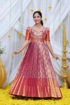 Exclusive Long Dresses - Springlove Party Wear Gown online Long Frocks For Women, Indian Anarkali Dresses, Frock Models, Simple Frock Design, Traditional Gowns, Long Gown Design, Simple Frocks, Bollywood Dress