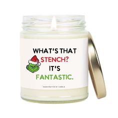 a candle that says, what's that stench? it's fantastic