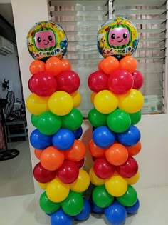 balloons are stacked on top of each other