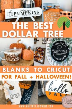 the best dollar tree blanks to cricut for fall and halloween