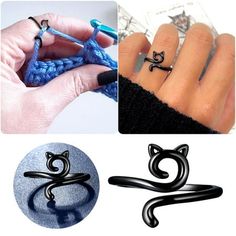 Yarn Ring Cat Kitty Ears Adjustable Size Crochet Ring Beginner Knitting Crocheting Gift Crochet Tension Regulator Tool Finger Ring Gift Black Ring Cat contains 1pc ring The Ring adjustable Size 4 Rings Mid Rings plus Size Rings for Women Cute Ring Packs Ring for Finger Size: One Size. Preppy Ring, Yarn Ring, Crochet Tension, Crochet Ring, Ring Cat, Cool Rings For Men, Ring Boy, Beginner Knitting, Crochet Rings