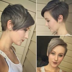 Chic Short Hairstyle with Side Bangs - Summer Haircuts 2016 Fine Hair Pixie Cut, Brunette Pixie, Ombré Hair, Bob Hairstyles For Fine Hair, Popular Haircuts, Short Hair Balayage, Best Short Haircuts