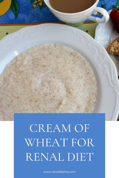 cream of wheat for renal diet with strawberries and cup of coffee on the side