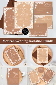 Unique and Beautiful Boho Mexican Talavera Inspired Wedding Invitation Bundle. Modern Wedding destination in Mexico full set of Save the Date, Invitation, Thank You Note, RSVP with QR space, Details Card, Place Card. Super trendy and elegant. Fully customizable. All you need simple designed by Akbaly Talavera Wedding, Vintage Mexican Wedding, Mexican Theme Wedding, Mexican Wedding Invitations, Dream Wedding Invitations, 2026 Wedding, Mexican Inspired Wedding, Talavera Design, Boho Wedding Invitation Template