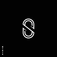 the letter s is made up of two letters, one in white on black background