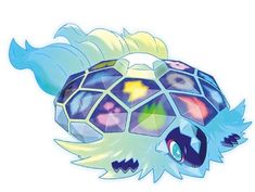 an image of a pokemon ball with feathers on it's back and eyes closed