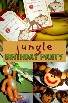 Jungle Birthday Party Theme Ideas for 1-Year-Olds Jungle Themed Food, Safari Themed Birthday Party, Birthday Party Theme Ideas, Monkey Party, Party Theme Ideas, Jungle Birthday Party, Themed Food, Food Decor, Jungle Birthday