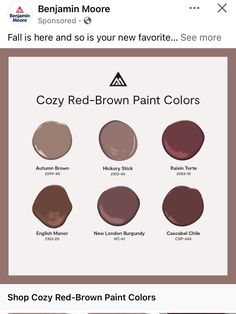 the color scheme for red - brown paint is shown in this screenshote screen shot