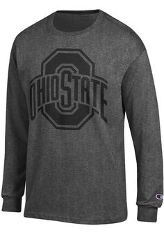 Show off your team pride in this Ohio State Buckeyes Charcoal Tonal Long Sleeve T Shirt! This The Ohio State University Long Sleeve Tee features a screen print of Ohio State tonal logo on center chest. Make sure everyone knows you root for the Buckeyes with this Charcoal The Ohio State University T Shirt. Go Buckeyes! Shoulder-to-shoulder taping, Double-needle stitched hemmed sleeves and bottom, C logo on left sleeve, Tag-free heat transfer neck label, Set in neck rib, Preshrunk, Imported, Unise Ohio T Shirts, Ohio State Shirts, University Tshirt, The Ohio State University, Ohio State University, Neck Label, Ohio State Buckeyes, Crew Sweatshirts, Ohio State