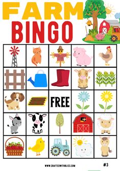 farm themed printable game for kids to play