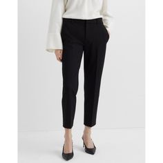 Black Club Monaco High-Waist Cropped Slim Fit Pants Slacks -Cropped Leg -Slim Fit -Slant Pockets At Hips; Back Button-Through Welt Pockets -Concealed Front Zip With Interior Double Hook-And-Bar And Safety Button Elegant Ankle-length Pantsuit With Welt Pockets, Chic Straight Career Pants, Chic Career Straight Pants, Tailored Tapered Leg Career Bottoms, Tailored Tapered Leg Bottoms For Career, Chic Straight Leg Career Bottoms, Chic Tailored Office Bottoms, Chic Tailored Bottoms For Office, Chic Fall Career Bottoms