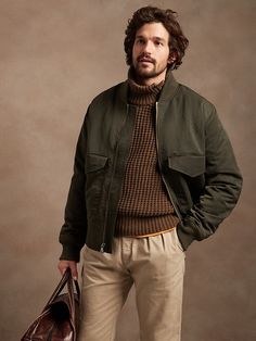 Saw this on Banana Republic: Outdoorsmen Style, Classy Outfits Men, Dark Olive Green, Mens Fall, Gentleman Style, Autumn Outfit, Green Jacket, Just In Case, Olive Green