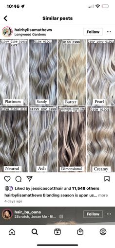 Best Blonde Toner, Platinum Blonde Toner, Silver Hair Color Formula, Blonde Toners, White Hair Toner, Hair Color Names, Toner For Blonde Hair, Blonde Toner