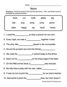 worksheet with words and pictures on it