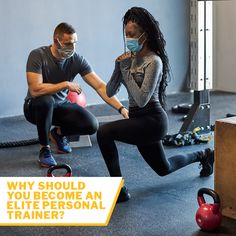 a man and woman in a gym with the caption why should you become an athlete trainer?