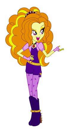 an image of a cartoon character with long hair and purple clothes, holding her hand out