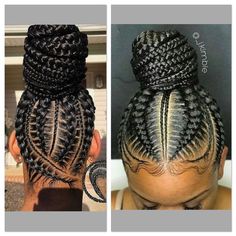 Braided Updo For Black Women, Updo For Black Women, Black Women Cornrows, Women Cornrows, Different Braids