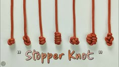 Cord Knots Tutorials, Bead Stopper Knot, Stopper Knot Tutorial, Tassel Knot Tutorial, Macrame Two Strand, End Knots For Macrame, Macrame Stopper Knot, Single Strand Macrame Knots, Macrame Knots Bracelet