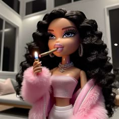 Ai generated bratz doll Bratz 90s Aesthetic, Bratz Dolls Pfp, Curly Hair Bratz, Girly Dark Aesthetic, Bratz Pfp Curly Hair, High Pfp Aesthetic, Bratz Doll Icon, Brats Pfp, Bratz Themed Photoshoot