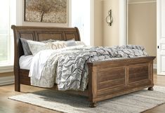 Flynnter Medium Brown Queen Sleigh Bed - Ornate Home King Sleigh Bed, Queen Sleigh Bed, Sleigh Bedroom Set, Sleigh Bed, Queen Panel Beds, Crown Moulding, Sleigh Beds, Twin Mattress, S Design