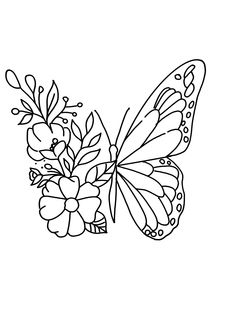 a butterfly with flowers on it's wings